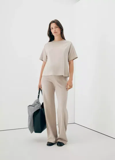 Mango T-shirt Picom In Écru