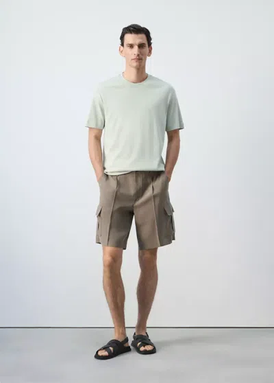 Mango T-shirt Regular Fit 200 G/m² In Vert Pastel