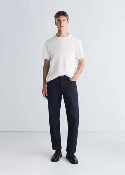 Mango T-shirt Regular-fit Thermolite In Blanc Cassé