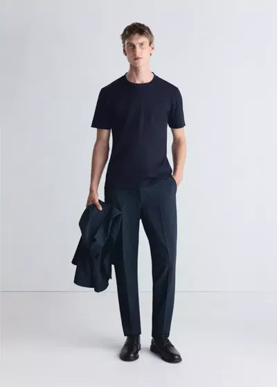 Mango T-shirt Regular-fit Thermolite In Bleu Marine