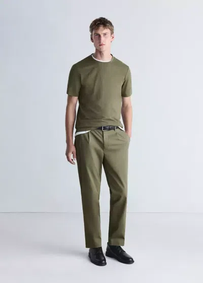Mango T-shirt Regular-fit Thermolite In Kaki