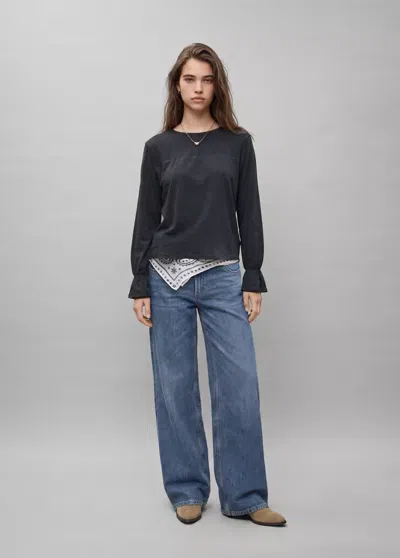 Mango T-shirt Smoki In Gris Anthracite