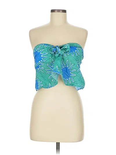 Pre-owned Mango Tube Top Blue Strapless Neckline Tops