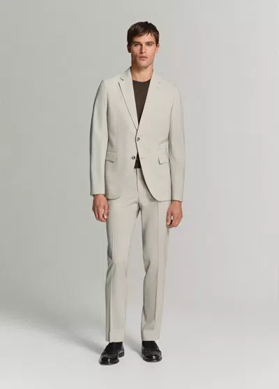 Mango Turin 100% Wool Suit Pants In Beige