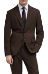 Mango Slim Fit Virgin Wool Blazer In Brown