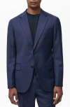 Mango Turin Solid Wool Sport Coat In Ink Blue