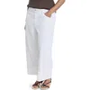 Mango Turned Up Wide Leg Jeans In White