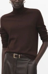 Mango Turtle Knit Sweater In Brown