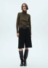 Mango Turtle Neck Sweater Khaki In Khaki