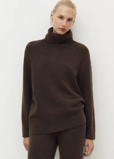 Mango Pull-over Maille Col Montant Chocolat - Femme - L -  In Brown