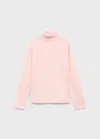 Mango Kids' Turtleneck Knit Sweater Pale Pink