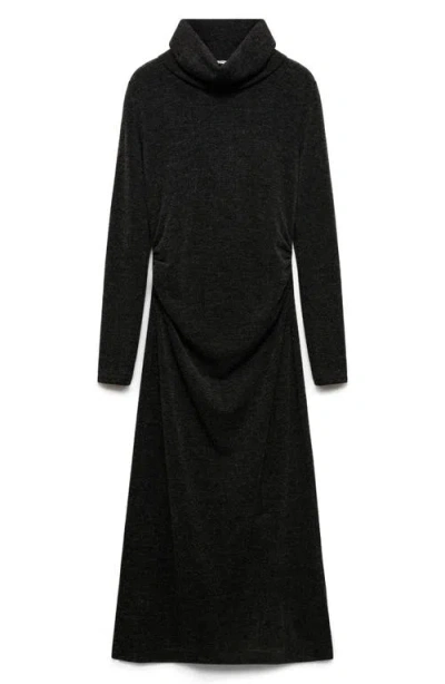 Mango Turtleneck Long Sleeve Maternity Sweater Dress In Grey