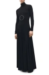 Mango Turtleneck Long Sleeve Ponte Dress In Black