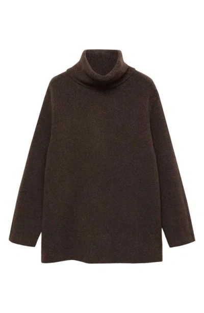 Mango Turtleneck Sweater In Brown
