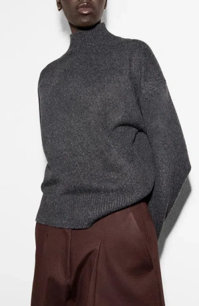 Mango Turtleneck Sweater In Gray