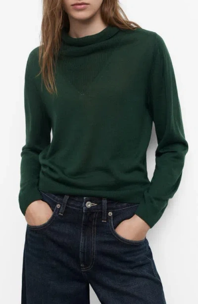 Mango Turtleneck Sweater In Green