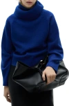 Mango Turtleneck Sweater In Vibrant Blue