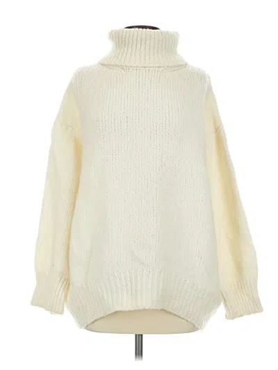 Pre-owned Mango Turtleneck Sweater In White