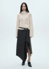 Mango Turtleneck Sweater With Unstitched Detail Ecru In Ecru