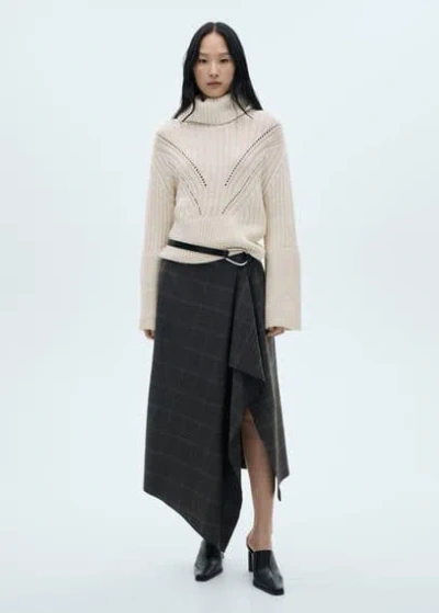 MANGO TURTLENECK SWEATER WITH UNSTITCHED DETAIL