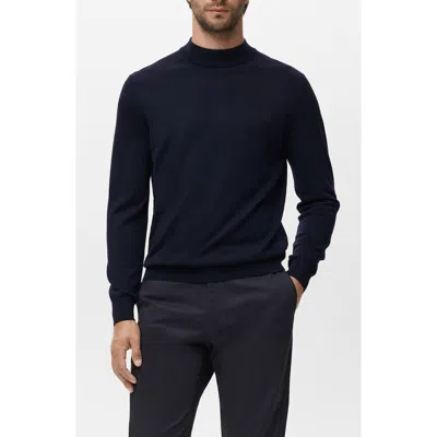 Mango Turtleneck Wool Sweater In Blue