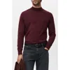 Mango Turtleneck Wool Sweater In Burgundy