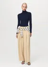 Mango Turtleneck Wool Sweater Dark Navy In Blue