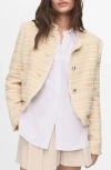 Mango Tweed Jacket In Neutral