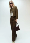 Mango Veste Tweed Boutons Bijoux Kaki - Femme - Xl -  In Brown