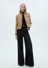 Mango Mandarin Collar Tweed Jacket Medium Brown In Medium Brown