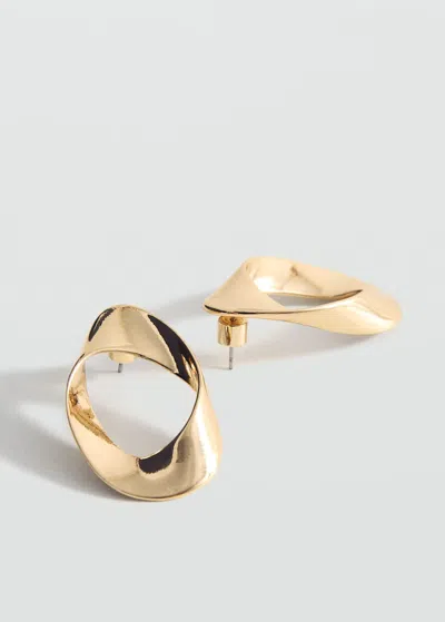 Mango Twisted Hoop Earrings Gold