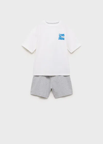 Mango Kids' Two-piece Short Pyjamas Medium Heather Grey