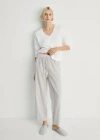 Mango Two-piece Striped Cotton Pyjamas Medium Brown