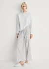 Mango Two-piece Striped Cotton Pyjamas Medium Grey