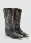 Mango Two-tone Leather Cowboy Boots Brown In Brown