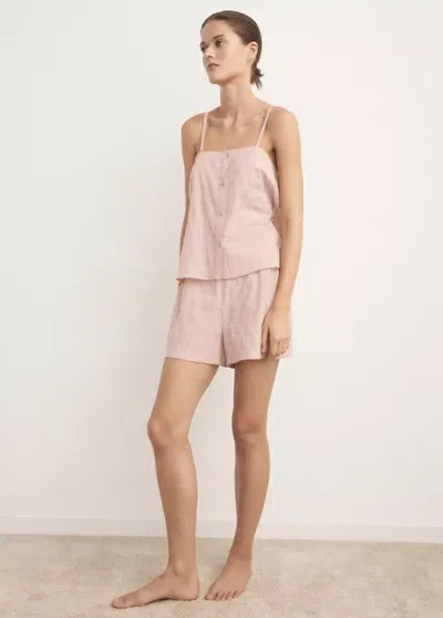 Mango Two-piece Cotton Strap Pyjamas In Orange