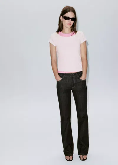 Mango Two-tone Combined T-shirt In Multi