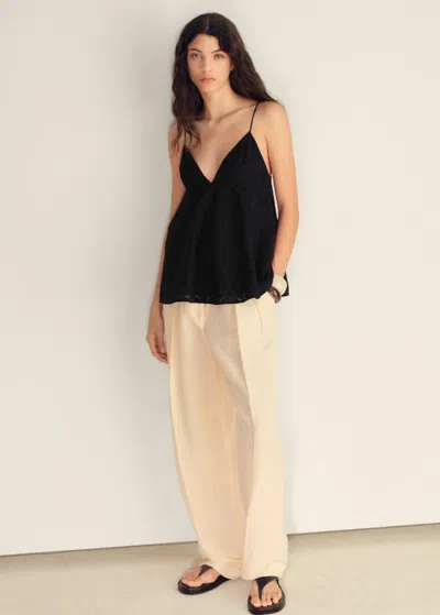 Mango Top Noir - Femme - L -