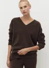 Mango Pull-over Maille Col En V Chocolat - Femme - M -  In Brown
