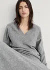 Mango V-neck Knit Sweater Grey