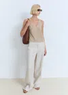Mango V-neck Knit Top Light/pastel Grey In Gray