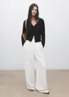 Mango V-neck Knitted Cardigan Black In Black
