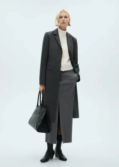 Mango V-neck Knitted Cardigan Ecru