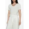 Mango Short-sleeved Linen T-shirt White In White