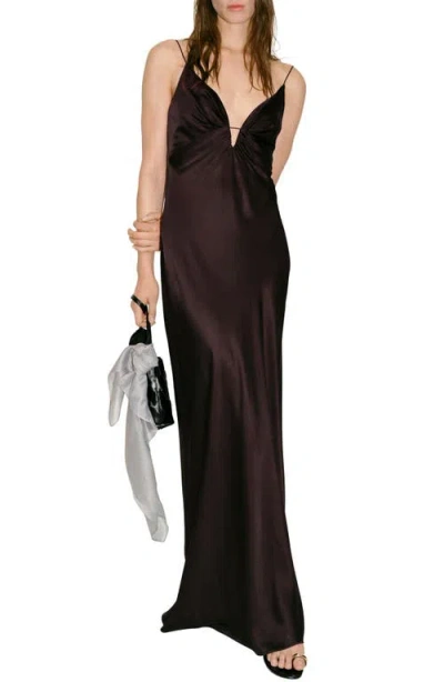 Mango V-neck Satin Dress