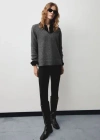 Mango V-neck Sequin Sweater Charcoal