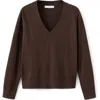 Mango V-neck Sweater In Brown