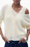 Mango V-neck Sweater In Sand