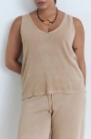 Mango V-neck Sweater Vest In Neutral