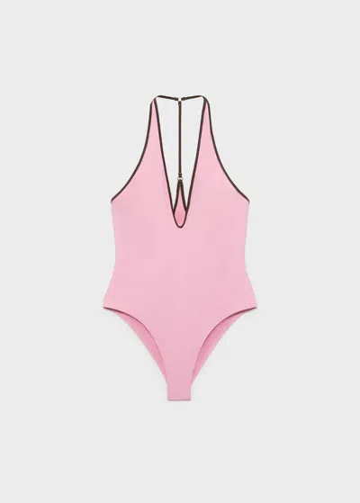 Mango Maillot De Bain Rose Pastel - Femme - L -